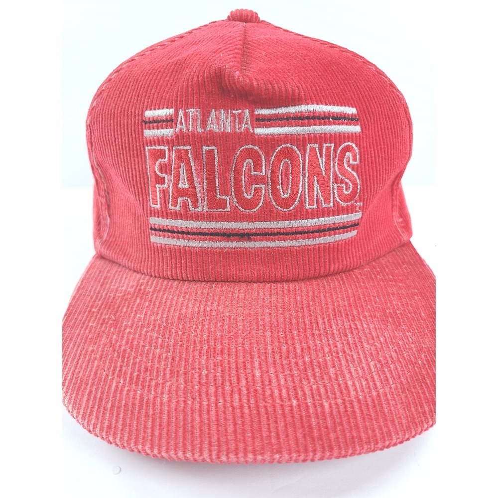 Vintage Atlanta Falcons Drew Pearson Corduroy Snapback Mens Hat Red Football NFL